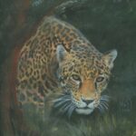 Jaguar en forêt de Vilcabamba, peinture à l'huile