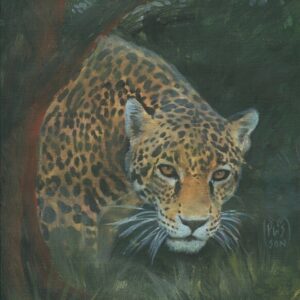 Jaguar en forêt de Vilcabamba, peinture à l'huile
